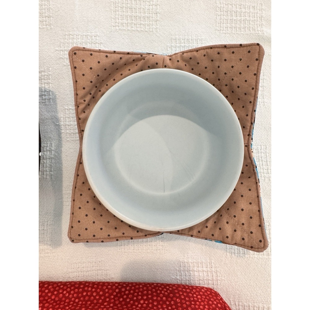 Handmade Bowl Cozy Set Paw Print Casserole Carrier Microwave Hot Pad 3pc - Picture 14 of 14